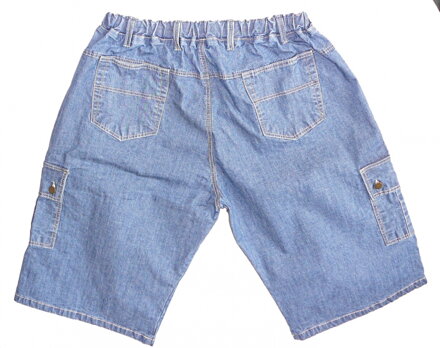 jeans kraťasy do gumy s bočními kapsami (zadní pohled)